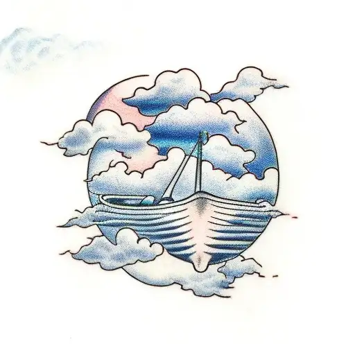 clouds and storm  tattoo design idea