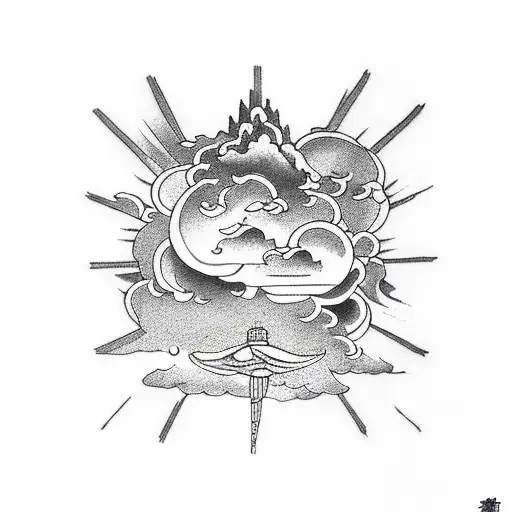 clouds and storm  tattoo design idea