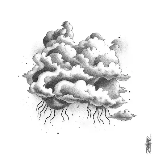 clouds and storm  tattoo design idea