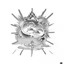 clouds and storm  tattoo design idea