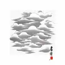 clouds and storm  tattoo design idea