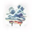 clouds and storm  tattoo design idea