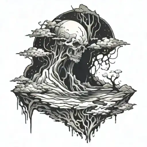When you look into an abyss for a long time, the abyss looks back at you. tattoo design idea