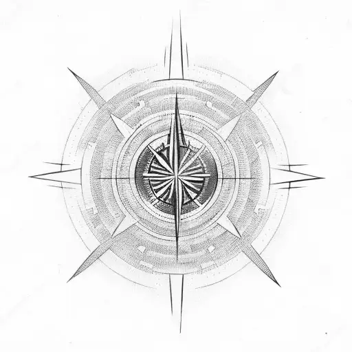 Quasar with compass tattoo design idea