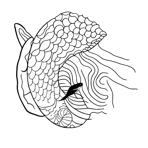 Marine biologist studying a majestic whale tattoo design idea