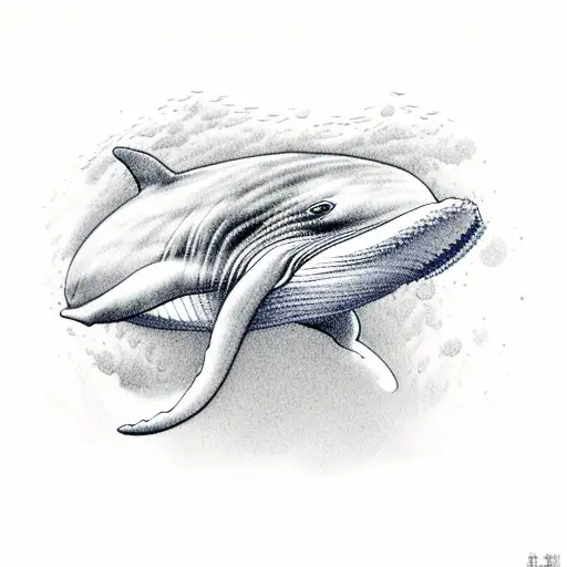 Marine biologist studying a majestic whale tattoo design idea