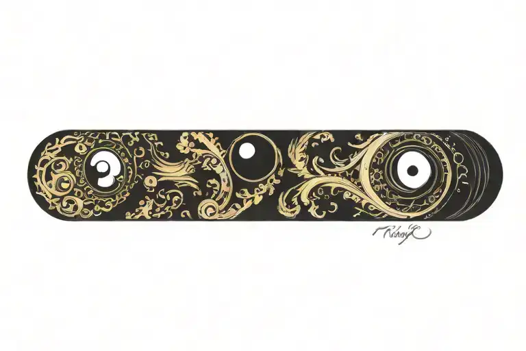 black gold yin yang tattoo design idea