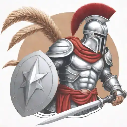 spartan in full armor tattoo design idea