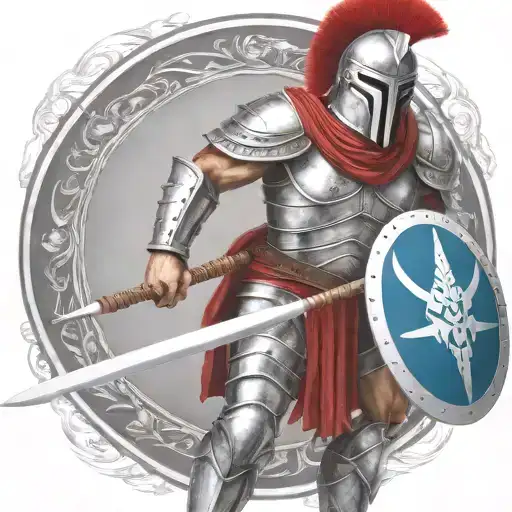 spartan in full armor tattoo design idea