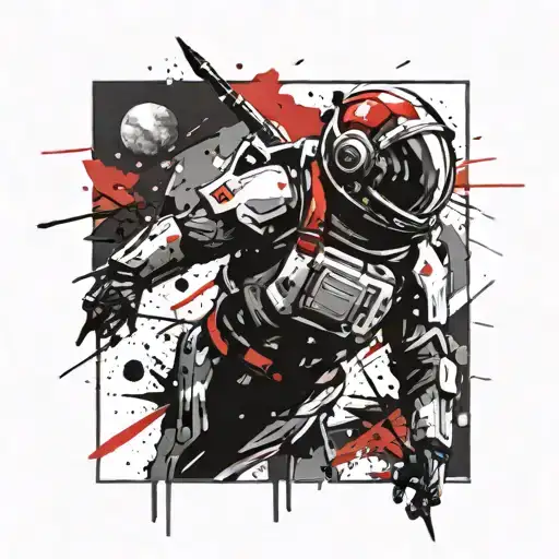 space spartan tattoo design idea