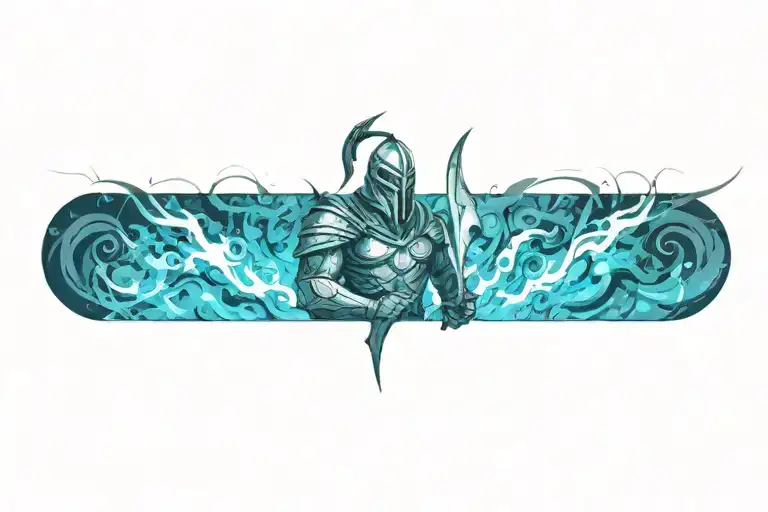 smaurai fighting spartan tattoo design idea