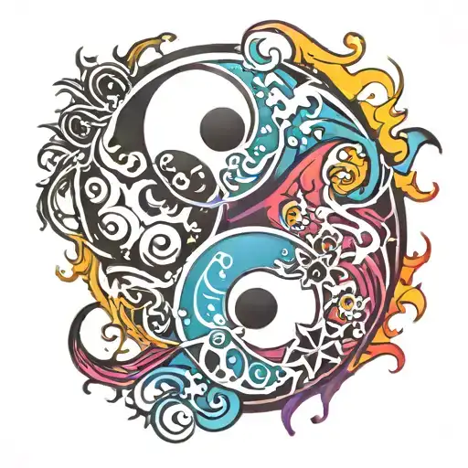 yin yang symbol tattoo design idea