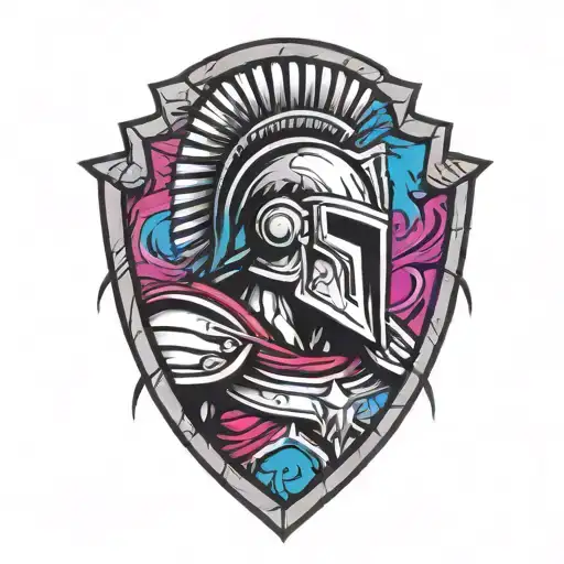 spartan holding a shield tattoo design idea
