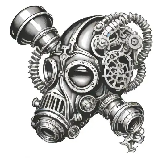 gas mask tattoo design idea