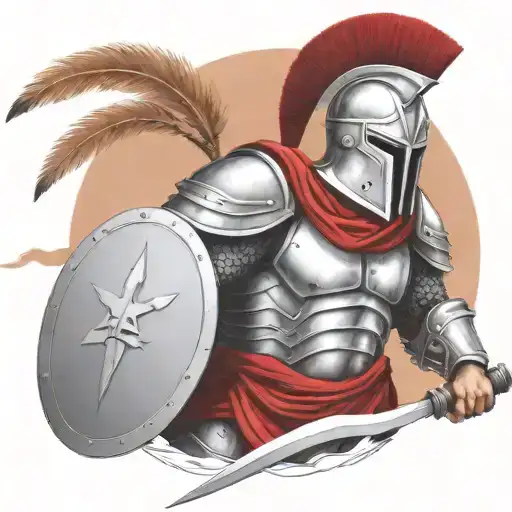 spartan in full armor tattoo design idea