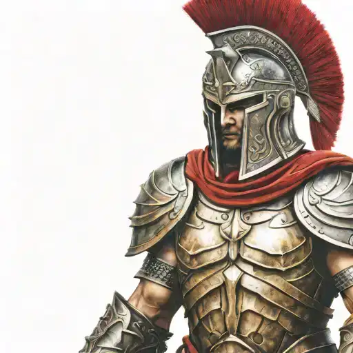 spartan in full armor tattoo design idea