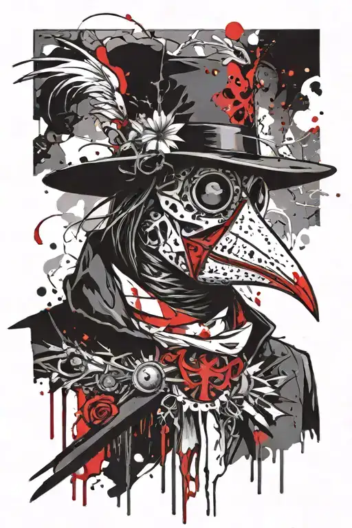 frozen plague doctor tattoo design idea
