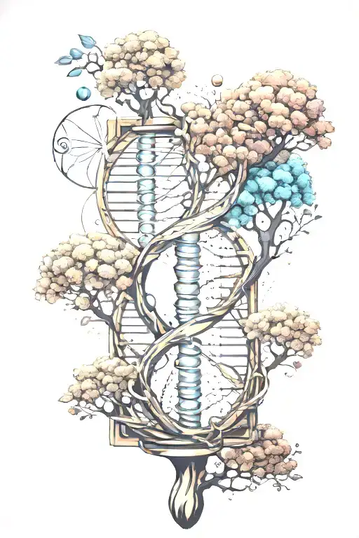 Dna Tree Of Life Golden Ratio Atoms tattoo design idea