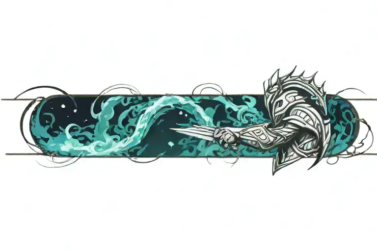 smaurai fighting spartan tattoo design idea