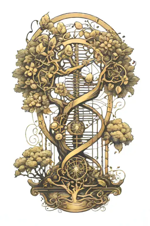 Dna Tree Of Life Golden Ratio Atoms tattoo design idea