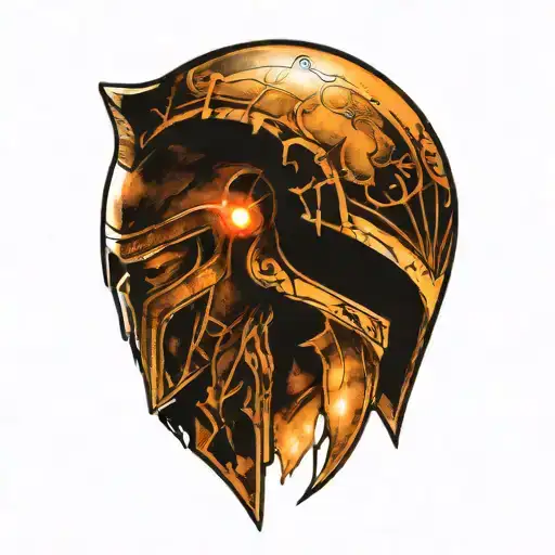 spartan staring into the distance tattoo design idea