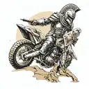 spartan in full armor stranded on alien planet tattoo design idea