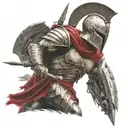 spartan in full armor stranded on alien planet tattoo design idea