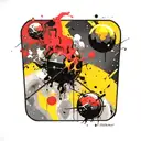 space surrounded by planets tattoo design idea