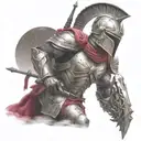 spartan in full armor stranded on alien planet with roses tattoo design idea