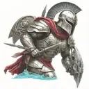 spartan in full armor stranded on alien planet with roses tattoo design idea