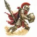 spartan in full armor stranded on alien planet tattoo design idea