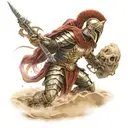 spartan in full armor stranded on alien planet tattoo design idea