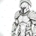 spartan in full armor tattoo design idea