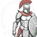 spartan in full armor tattoo design idea