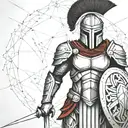 spartan in full armor tattoo design idea