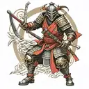 assassin samurai in full armor tattoo design idea