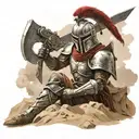 spartan in full armor stranded on alien planet tattoo design idea