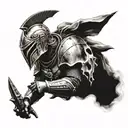 spartan in full armor stranded on alien planet tattoo design idea