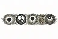 black gold yin yang tattoo design idea