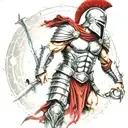 spartan in full armor tattoo design idea