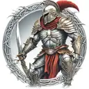 spartan in full armor tattoo design idea