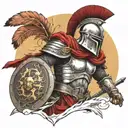 spartan in full armor tattoo design idea