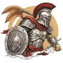 spartan in full armor tattoo design idea