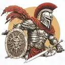 spartan in full armor tattoo design idea