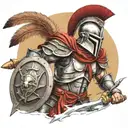spartan in full armor tattoo design idea