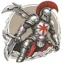 spartan in full armor tattoo design idea