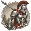 spartan in full armor tattoo design idea