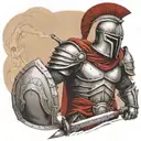 spartan in full armor tattoo design idea