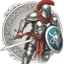 spartan in full armor tattoo design idea