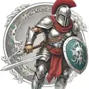 spartan in full armor tattoo design idea